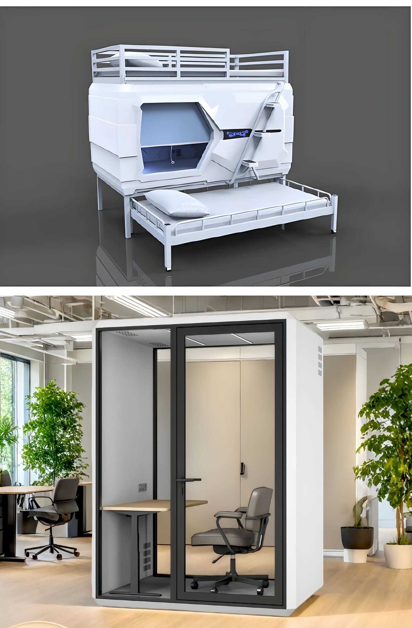 office pod and capsule bed vertically